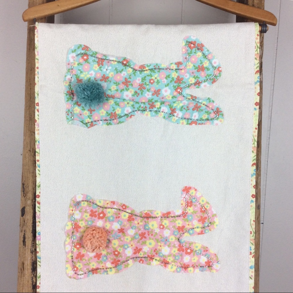 Shabby Chic Easter Bunny Table Runner Farmhouse